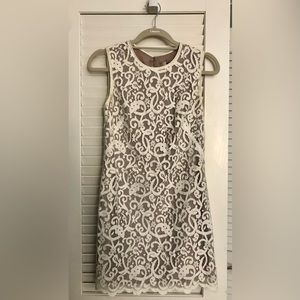 LOFT Size 0 white lace shift dress